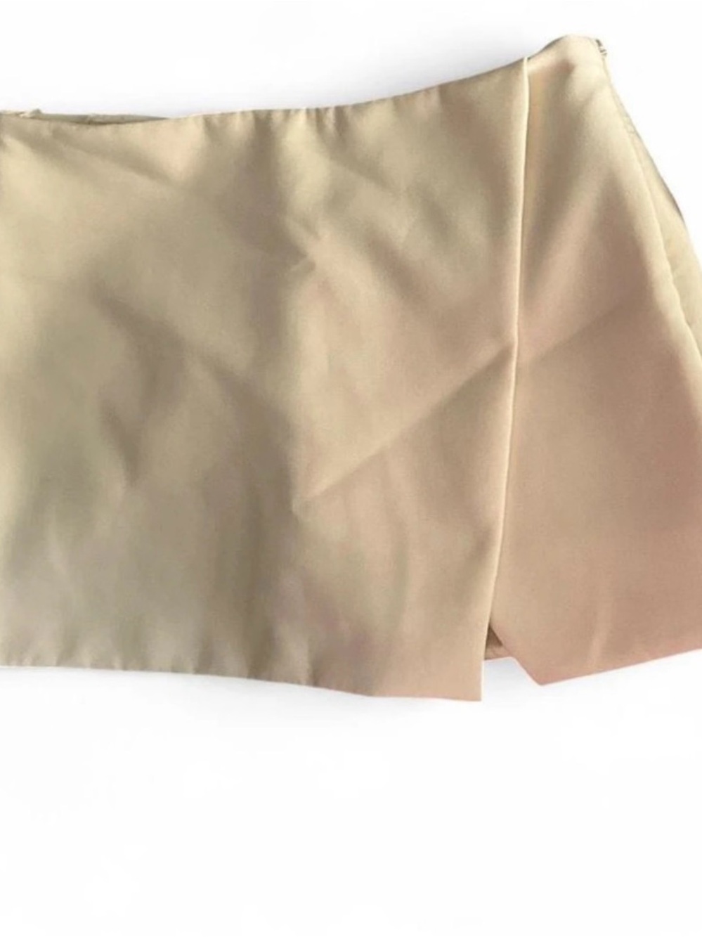 Zara Beige High-Waist Skort with Front Slit